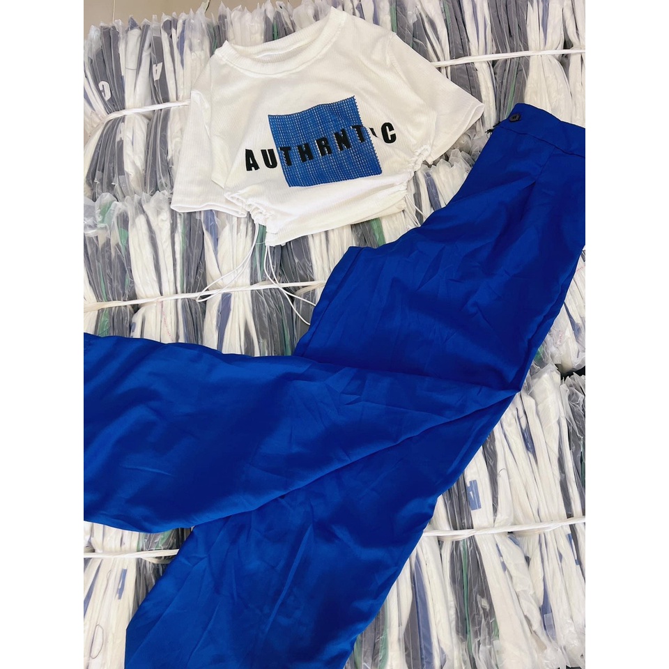 Set bộ thời trang,set áo kiểu Crop top.quần ông leo, hàng thết kê,hình ảnh thật