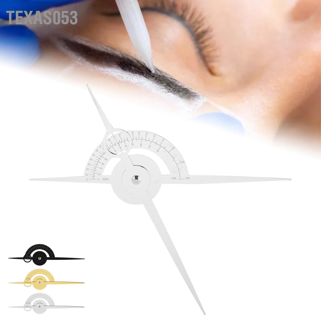 Texas053 Dụng cụ vẽ hình xăm Ba điểm định vị Hướng dẫn kẻ lông mày Cân bằng Thước đo