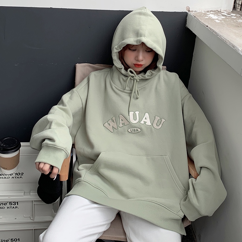 Áo Hoodie Nữ Màu Sắc Ngọt Ngào Phong Cách Hàn Quốc 6 Màu