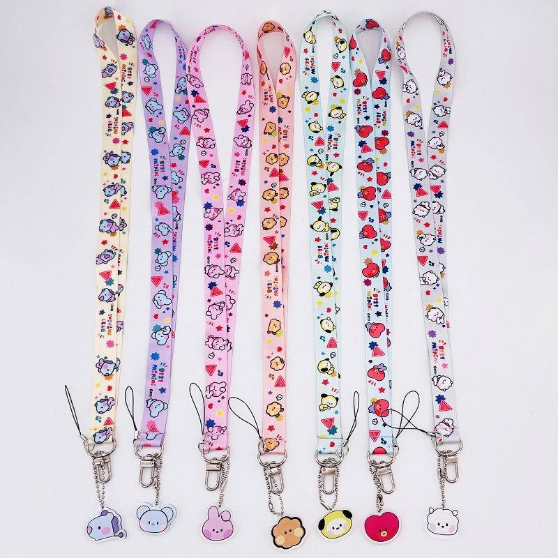 1 Dây Đeo Thẻ ID / Thẻ ID / Điện Thoại Họa Tiết Hoa Hoạt Hình Hàn Quốc Dễ Thương DIY