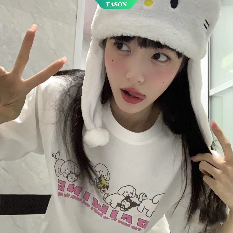 Sanrio Áo Thun Tay Ngắn In Họa Tiết Hoạt Hình Kirby Kuromi Và Pikachu Dễ Thương Thời Trang Mùa Hè Cho Nữ 2022