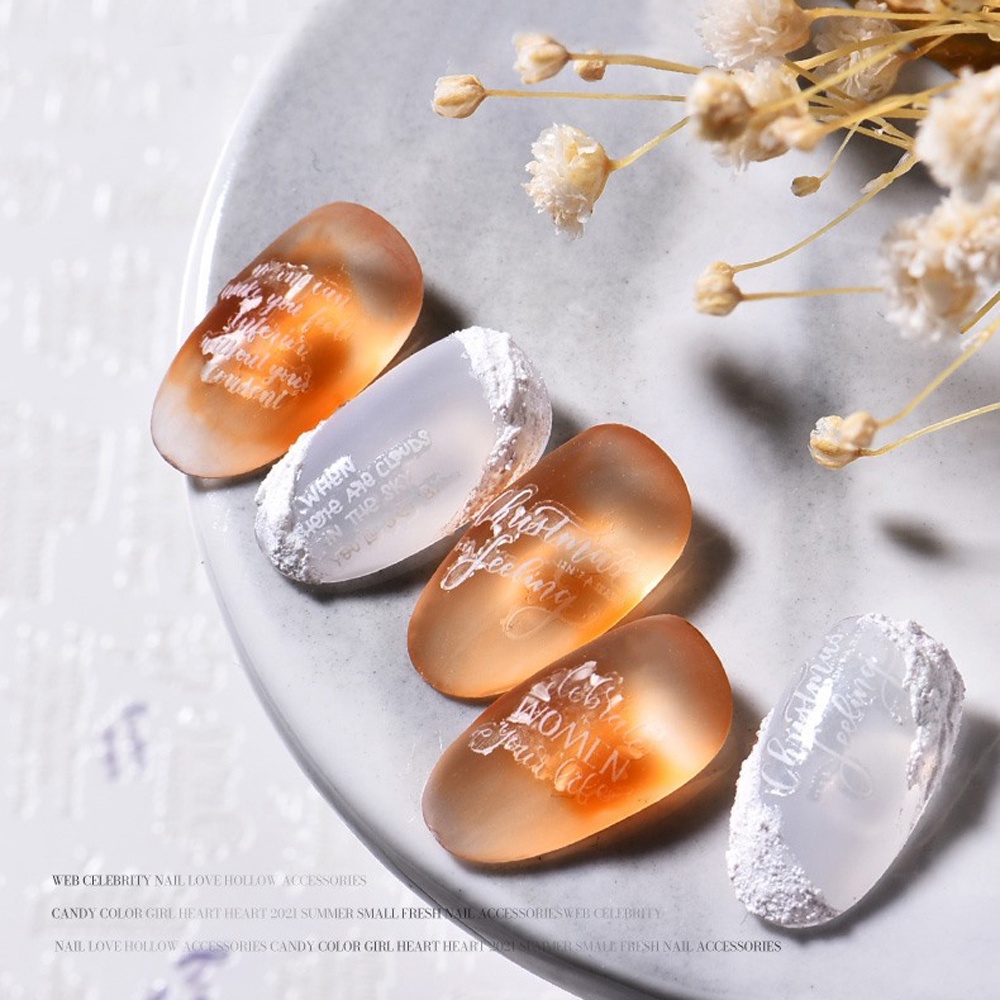 [Hàng mới về] Sticker móng tay giả họa tiết chữ tiến Anh 3D sành điệu đơn giản cho nữ