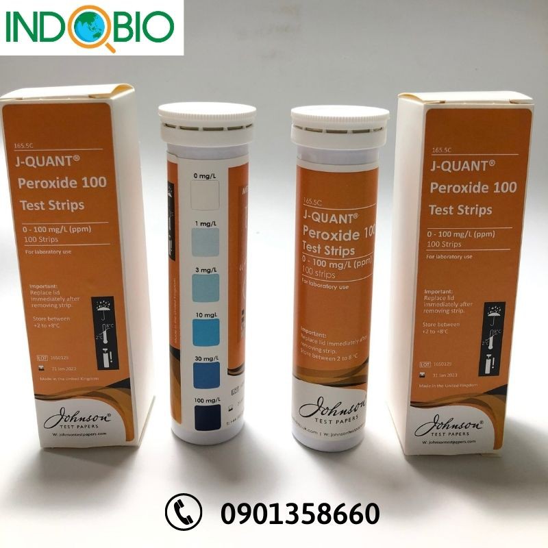 QUE TEST PEROXIDE 165.5C TEST THỬ NHANH PEROXIT   0-100 PPM JOHNSON-ANH