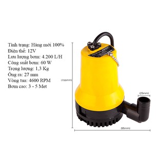 máy bơm nước 12v chìm