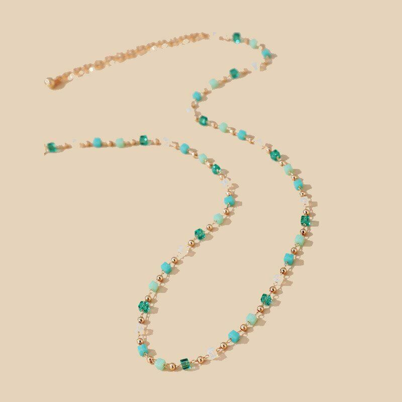 Vòng Cổ Choker Chuỗi Hạt Xanh Phong Cách Bohemia Năm 2023