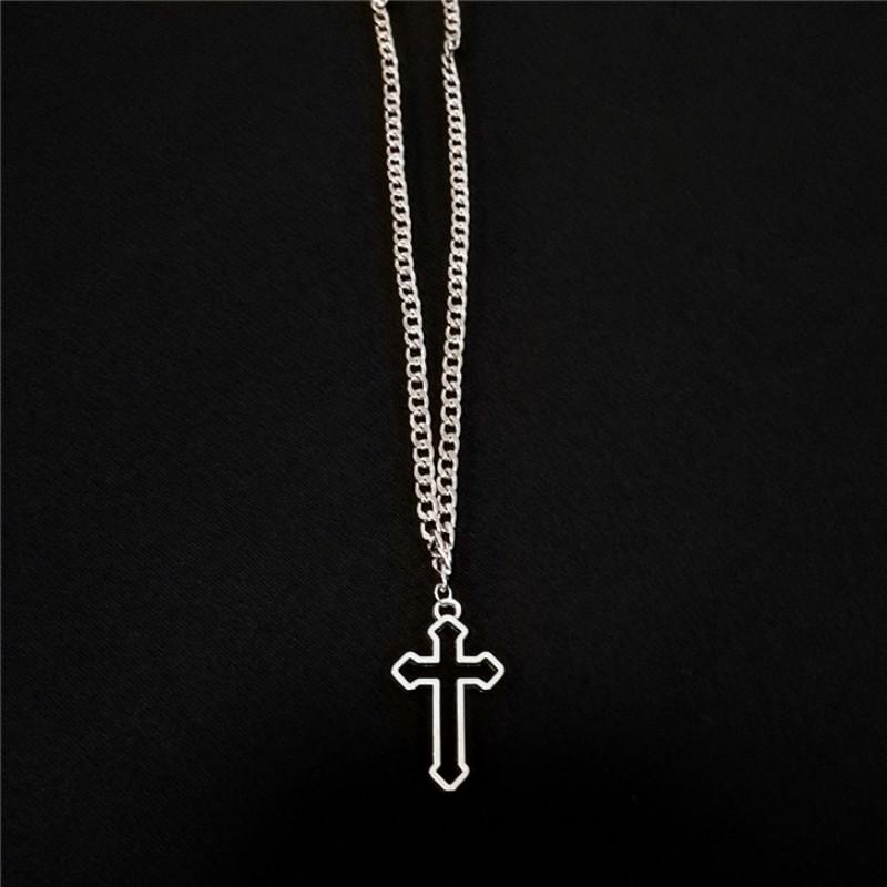 Dây chuyền dài mặt thánh giá phong cách gothic đường phố mới cho cặp đôi
