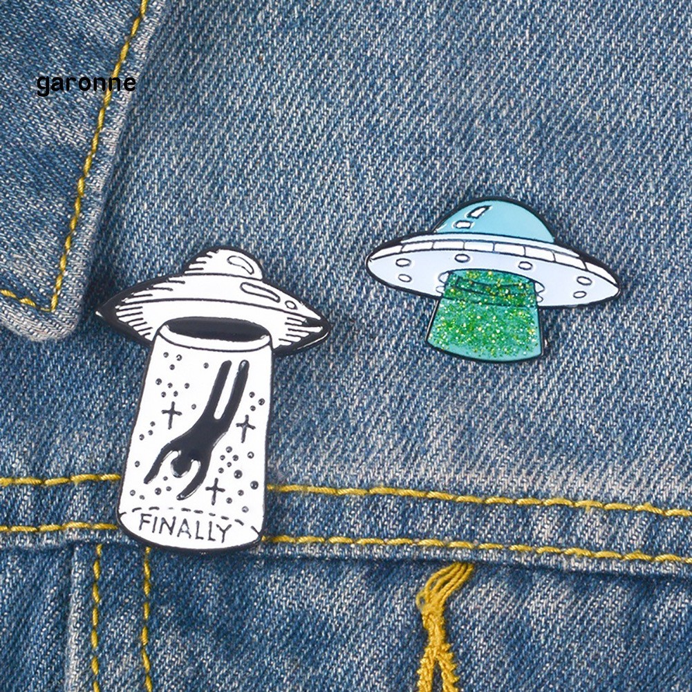 Ghim cài áo hình UFO độc đáo thú vị bằng hợp kim