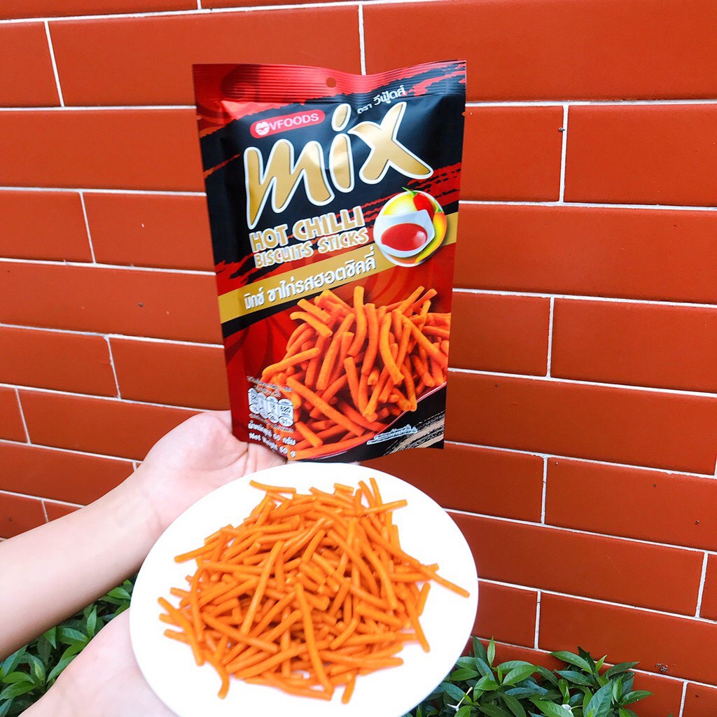 Bim Bim Tăm Cay Mix Thái Lan Gói To Đủ Vị, Snack Tăm Cay Thái (60gr)