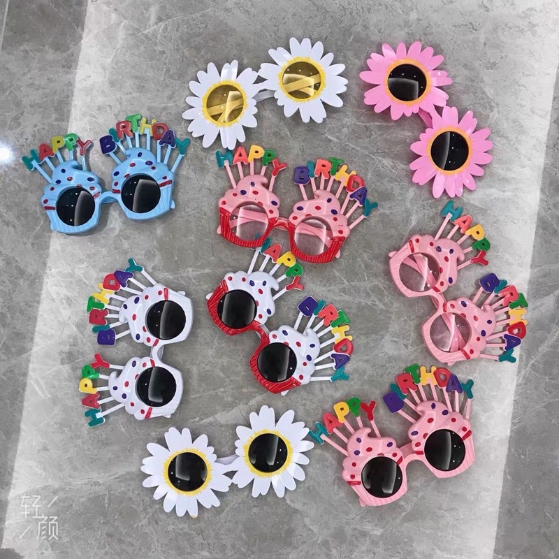 Kính mắt gắn chữ HAPPY BIRTHDAY decor xinh xắn đáng yêu