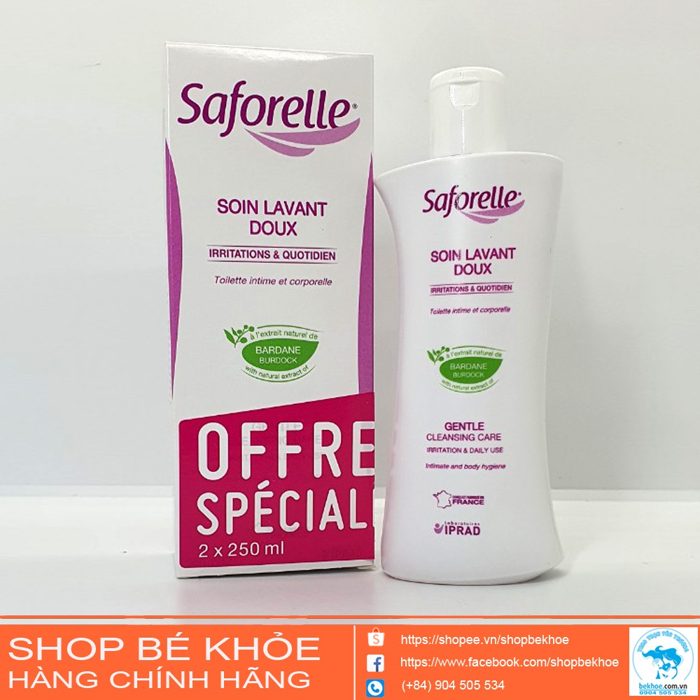 Dung dịch vệ sinh Saforelle 250ml - Dung dịch vệ sinh dành cho phụ nữ của Pháp