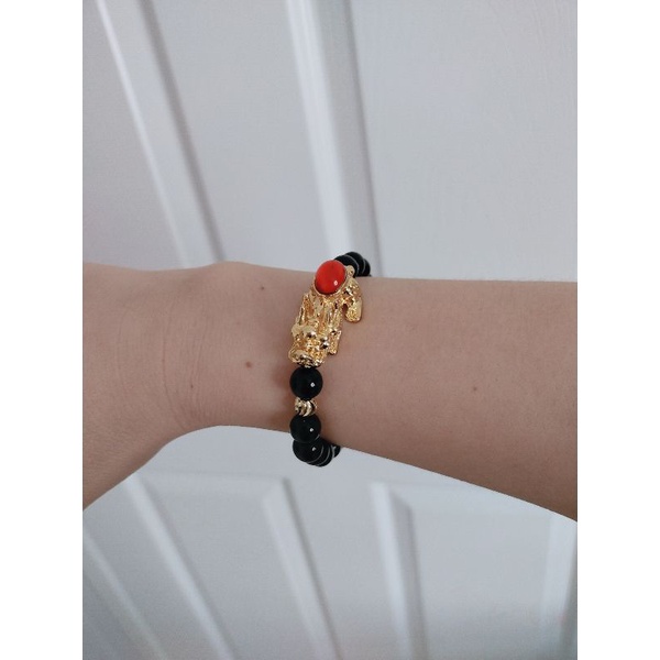 Vòng Tay Mic Tỳ Hưu Cõng Ngọc Đỏ Chiêu Tài Lộc