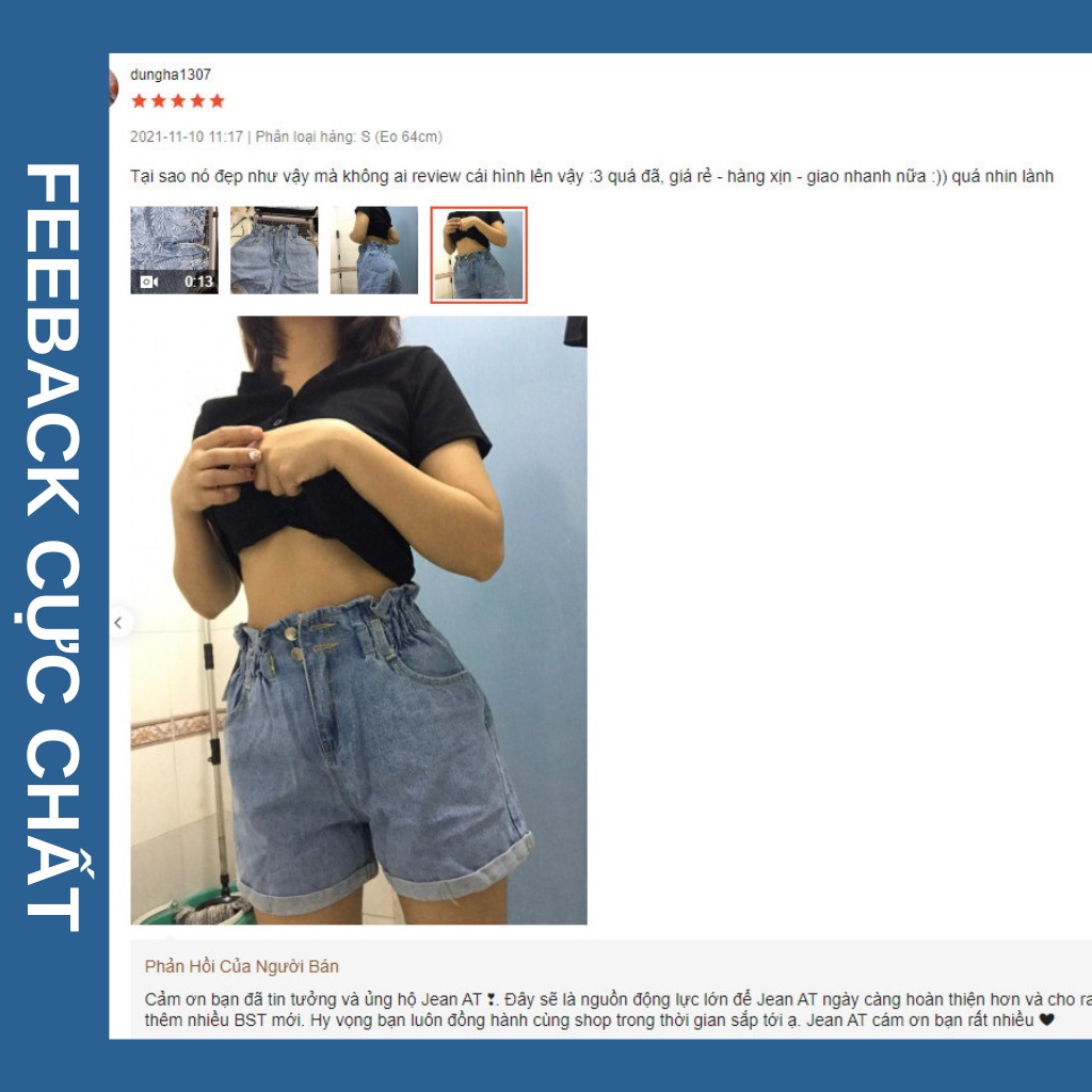 Quần Short Jean Nữ Ống Rộng LƯNG THUN Chất Bò Phối 2 Nút Phong Cách Ulzzang Hàn Quốc 430