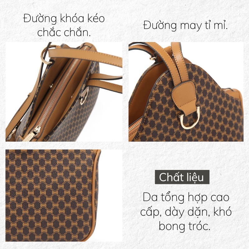 Balo nữ đeo chéo họa tiết da cao cấp thời trang công sở EL005 Micocah chính hãng