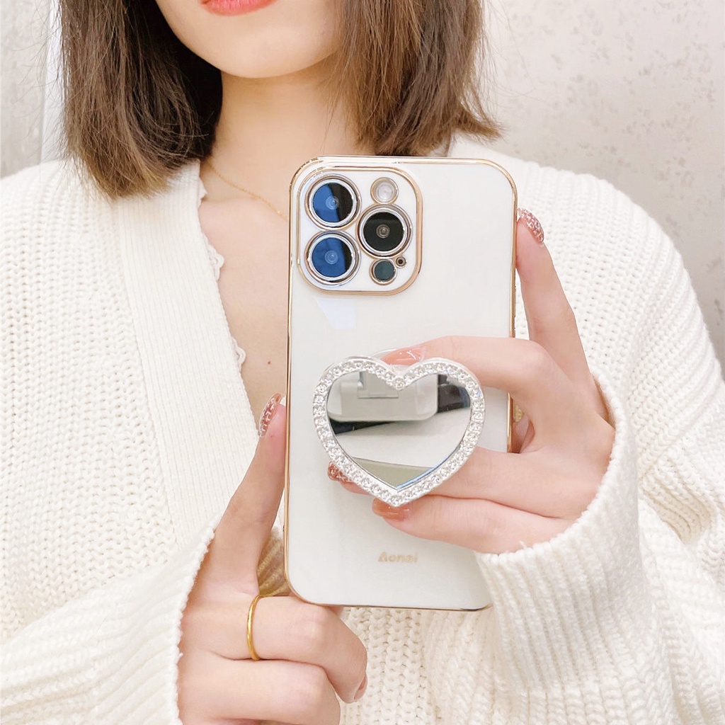 Ốp Lưng Tráng Gương Họa Tiết Trái Tim Cho Điện Thoại Xiaomi Redmi 9T 9 9A 9C 7 8 8A 10C 10 K20 K30 K40 K50 Pro Redmi 5 Plus Note 7 8 8T 9 9T 9S 10S 10 11 11S Pro