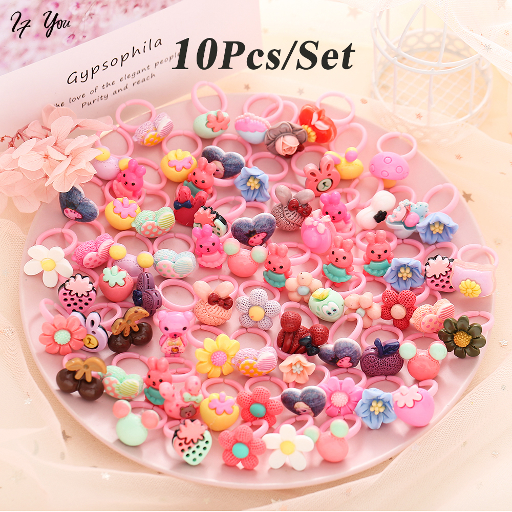 Bộ 10 nhẫn kim loại nhiều kiểu dáng dễ thương cho bé