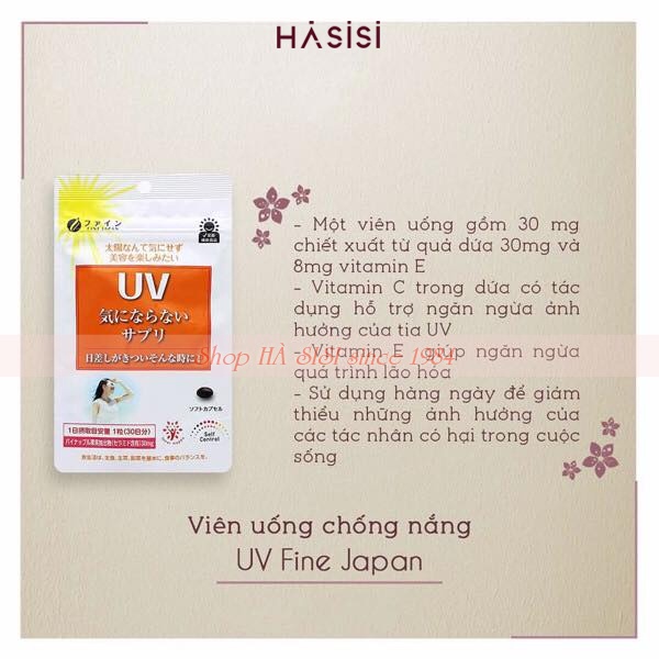 Viên Uống Chống Nắng FINE Japan 30mg (30 Viên)