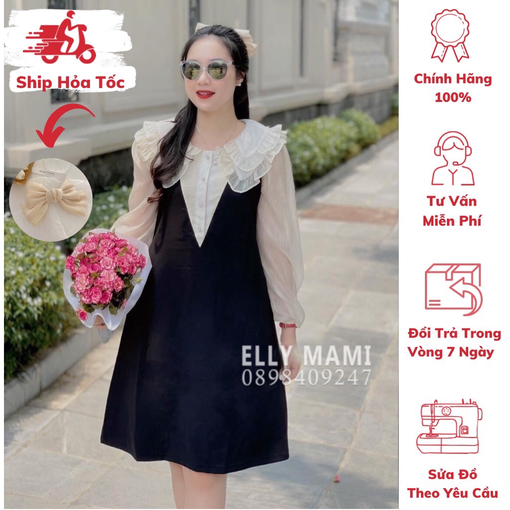 Đầm Bầu , Suông Cổ Bèo Voan Mặc Thoải Mái Suốt Thai Kì & Sau Sinh Thiết Kế Cao Cấp