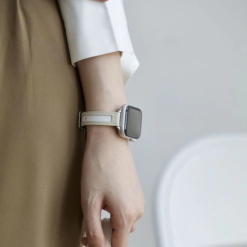 Dây Da Đeo Đồng Hồ Apple Watch band 3 4 5 SE 6 7 44mm 40mm 42mm 38mm iWatch 45mm 41mm