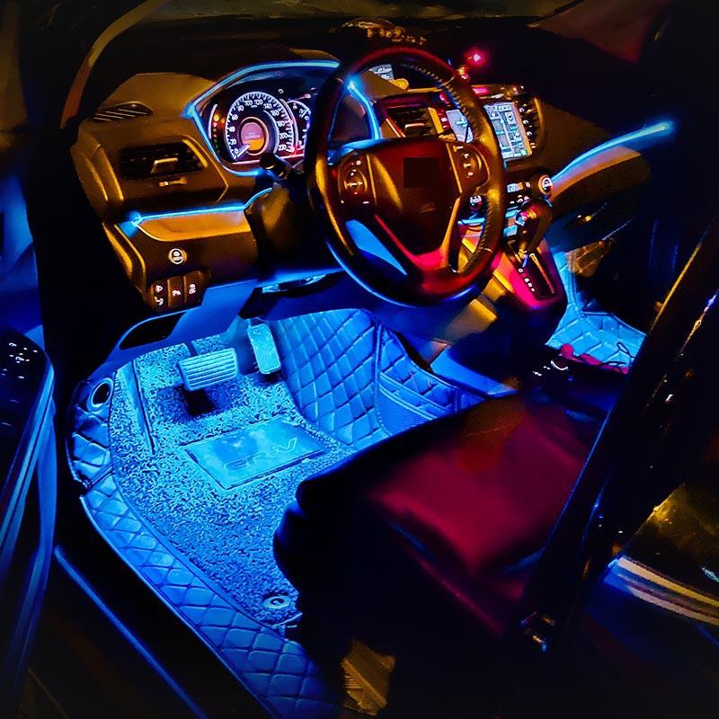 【CAR HOME】Combo BỘ 4 Dải ĐÈN LED 48 Bóng 7 MÀU Led CẢM ỨNG THEO NHẠc RGB trang trí nội thất xe ô tô kèm bộ điều khiển