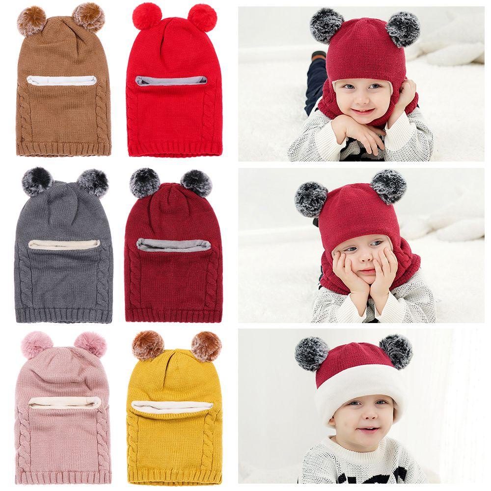 LEILY Mũ Len Dày Ấm Áp Dễ Thương Cho Bé