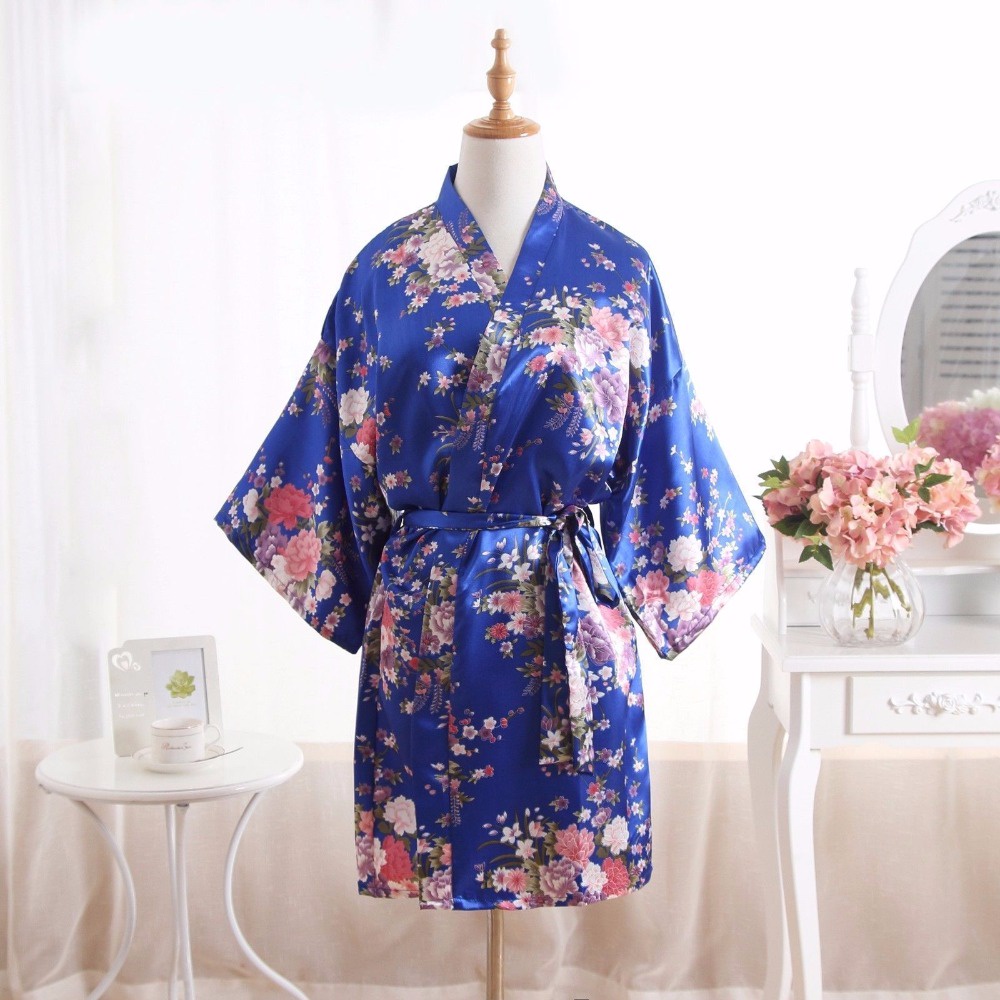 Áo ChoàNg Ngủ Kimono In Hoa Cho Nữ