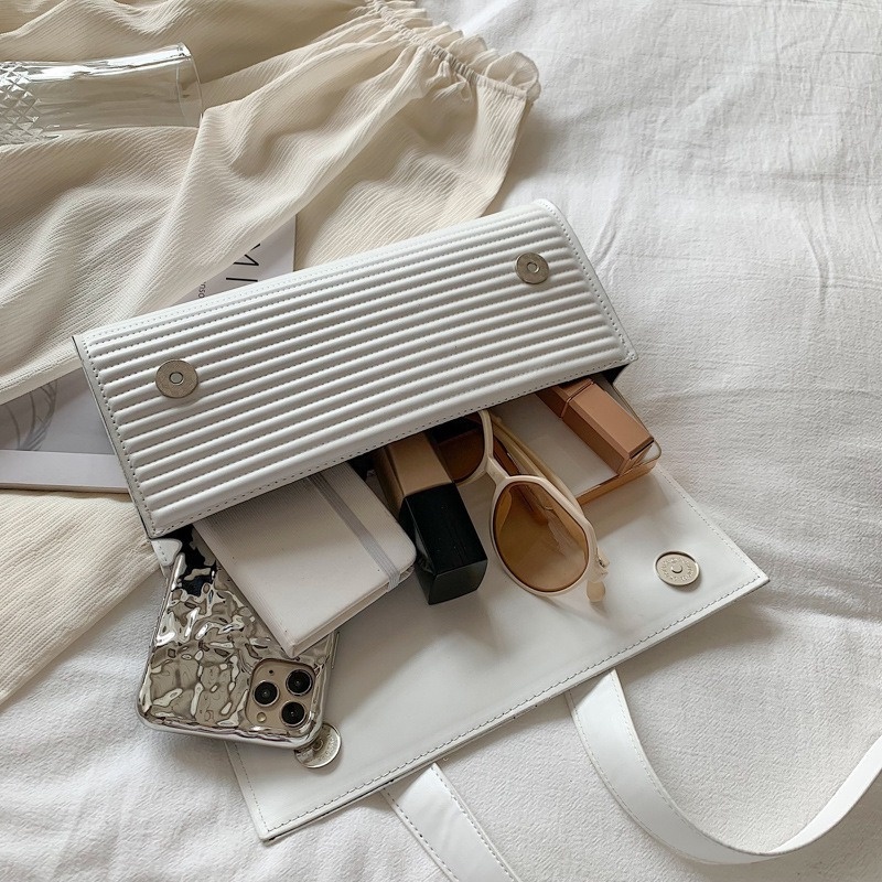 One Túi Đeo Vai Hình Vuông Màu Trơn Phong Cách Phương Tây Hàn Quốc 2022 Thời Trang Mùa Xuân