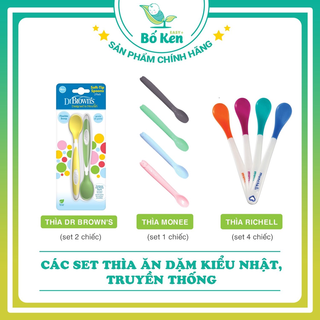 Shop Bố Ken Các Set Thìa Ăn Dặm Kiểu Nhật Và Truyền Thống [Dr brown's - Munchkin - Monee]