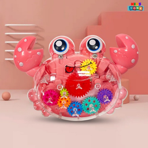 Đồ chơi con cua chạy pin tự động phát nhạc và đèn, cua đồ chơi cu te dễ thương vui nhộn cho bé Tony kids