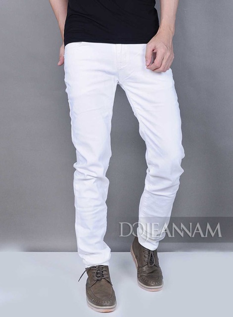 Quần jean nam cao cấp trắng trơn 25 tcs | BigBuy360 - bigbuy360.vn