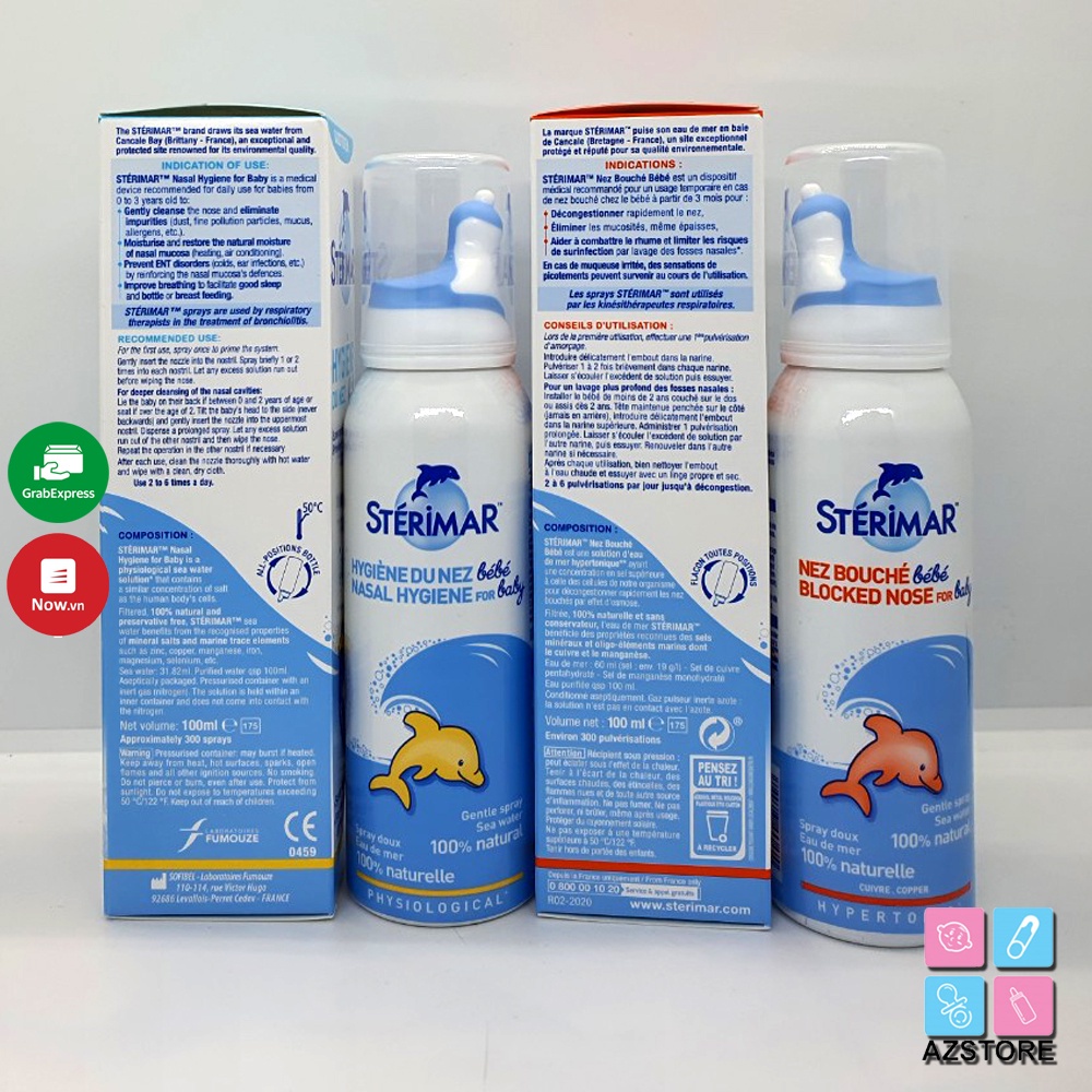 Xịt mũi Sterimar nước biển sâu - xịt mũi cá heo Sterimar pháp dùng vệ sinh cho bé