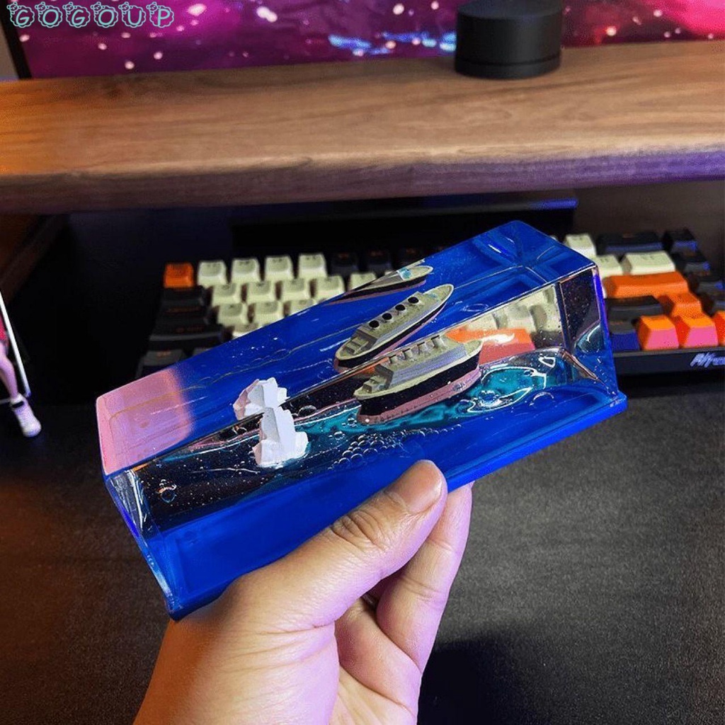 Đồng Hồ Cát Dạng Lỏng Họa Tiết Tàu Thuyền Iceberg Dễ Thương Dùng Trang Trí