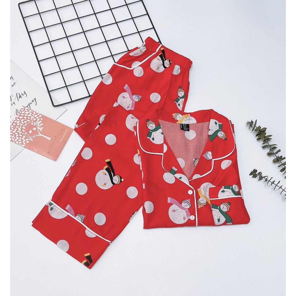 Bộ Pijama dài chất tole lanh
