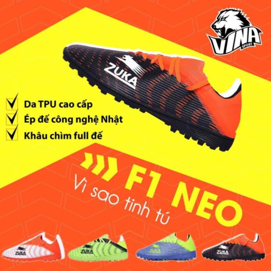 Giày Đá bóng Mẫu ZUKA F.1 NEO 2020 | Đế cao su Khâu Full + TẶNG Túi Rút | Vina Sport ! < ;;; ; 🙂