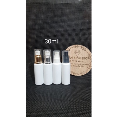 Chai thủy tinh sơn trắng 30ml vai vuông vòi ấn xịt giọt