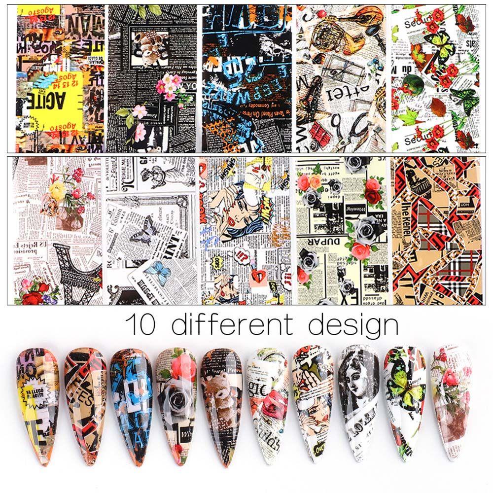 MOCHO Miếng Dán Móng Tay Tự Dính Họa Tiết Đá Hoa Cương / Bầu Trời Sao Graffiti