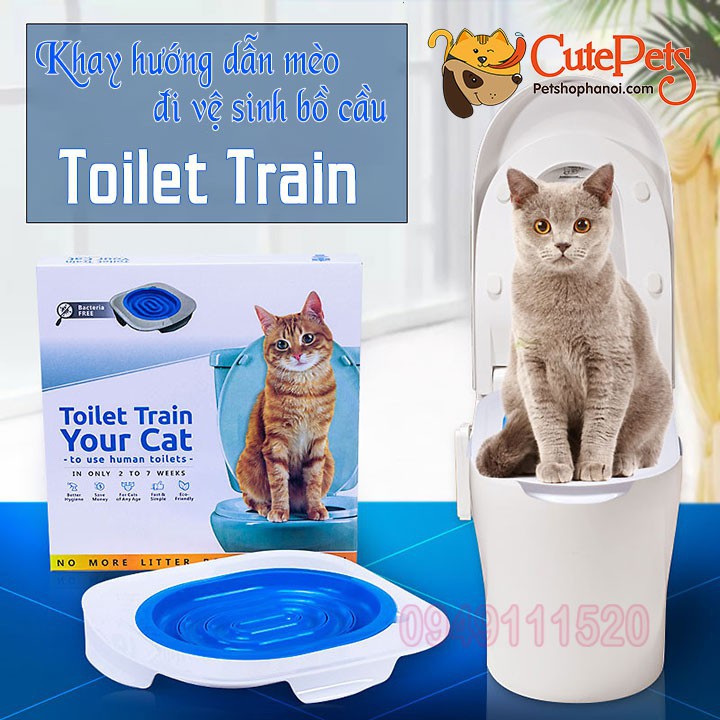 Dạy mèo vệ sinh bồn cầu Toilet Train Cao Cấp - Thức ăn chó mèo CutePets