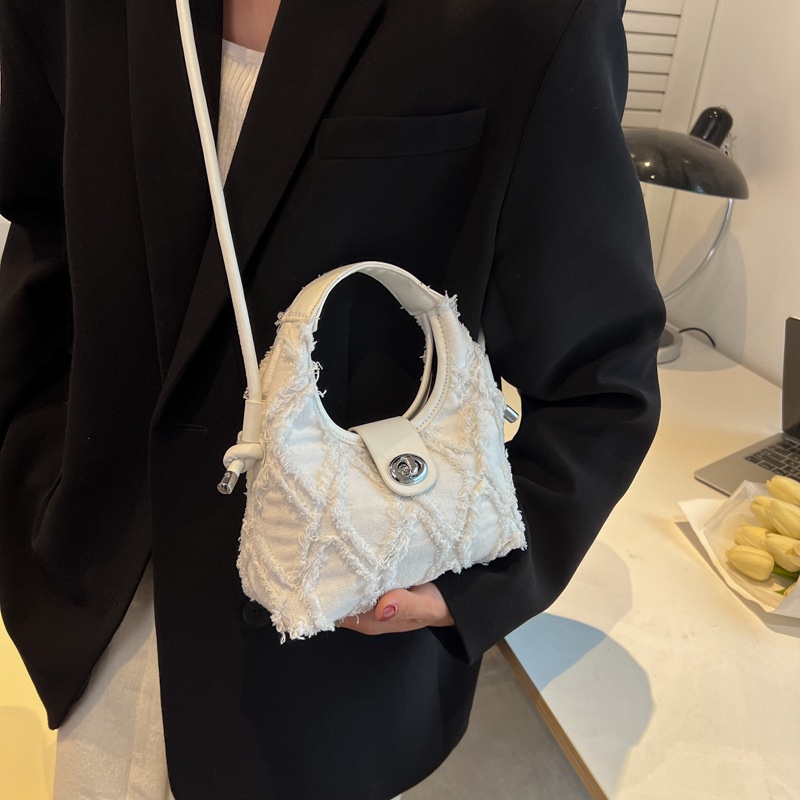 Túi Xách Đeo Chéo Một Bên Vai Bằng Vải Len Denim Đơn Giản Độc Đáo Phong Cách Mới 2022 Dễ Phối Đồ Dành Cho Bạn Nữ