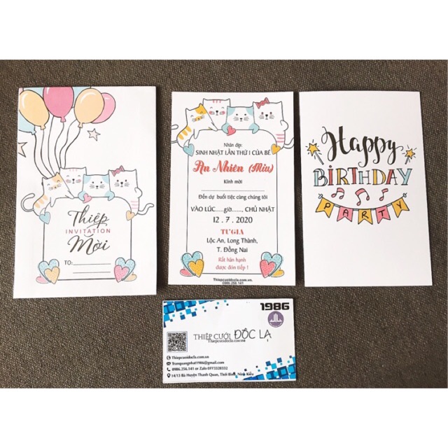 Thiệp Thôi nôi, Sinh nhật, Đầy tháng mèo con