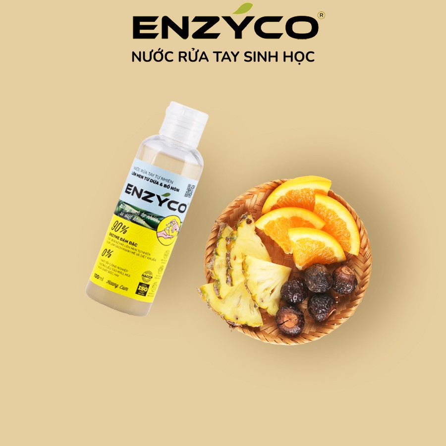 Nước Rửa Tay Sinh Học ENZYCO Lên Men Từ Dứa Và Bồ Hòn Diệt Sạch Khuẩn Giữ Ẩm Da Tay - Hương Cam Chai 100ml | BigBuy360 - bigbuy360.vn