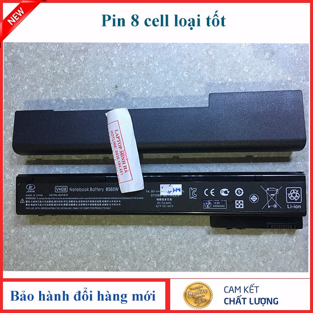 Pin laptop HP EliteBook 8570w 8760w 8770w 8560W VH08L VH08 8 cell loại tốt