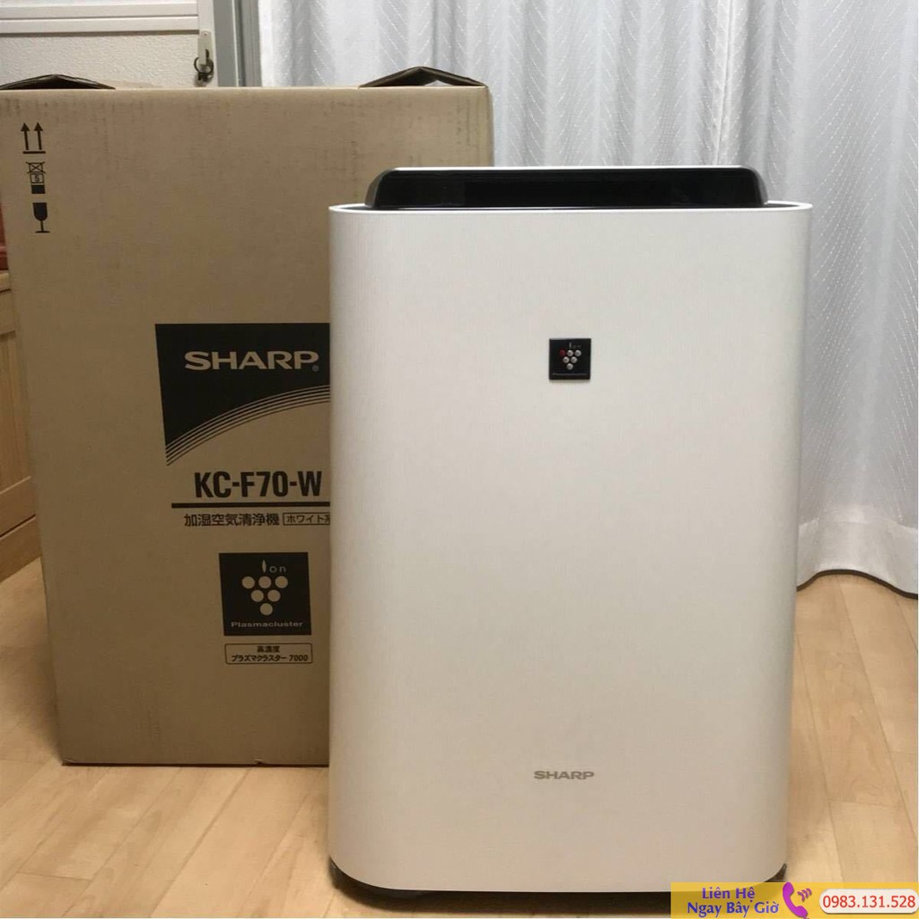 Máy Lọc Không Khí Sharp KC-F70-W Hàng Nội Địa Nhật, Lọc Sạch 95% Bụi Trong Không Khí