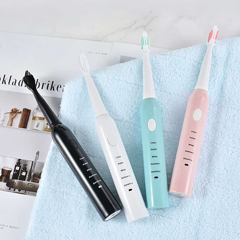 Bàn chải điện tự động 5 cấp độ sạc pin phù hợp cho cả người lớn và trẻ em