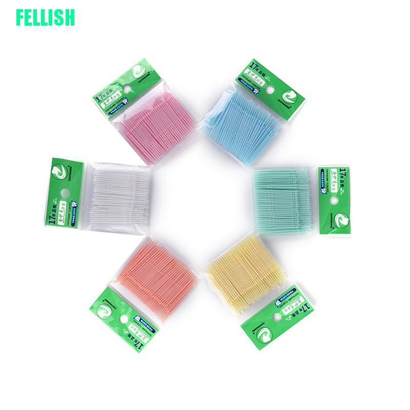 [Hàng mới về] Set 100 tăm xỉa răng 2 đầu bằng nhựa chăm sóc răng miệng