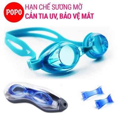 Kính bơi người lớn mắt trong POPO 1153 chống lóa, cản tia UV, hạn chế sương mờ