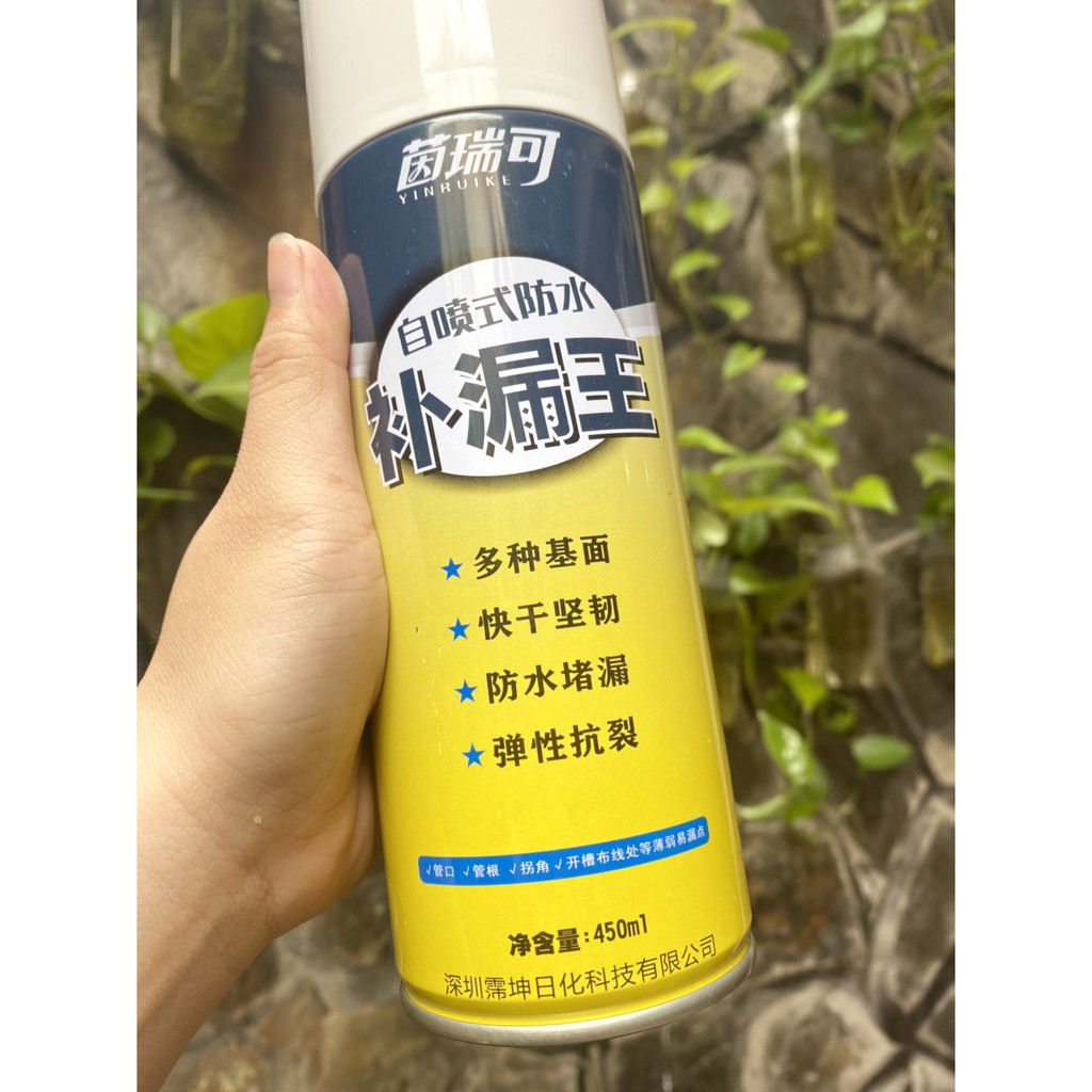 Bình Xịt Chống Thấm Đa Năng Nội Địa Trung Yinruike 450Ml - Chai Xịt Chống Thấm Dột Nước Tường,Trần Nhà ,Mái Nhà,..- Kivo