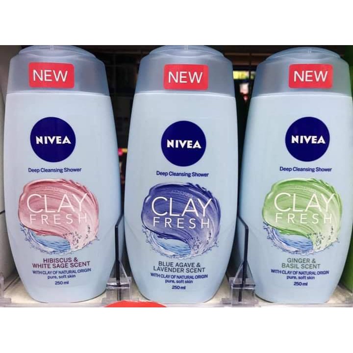 Sữa tắm NIVEA CLAY FRESH của Đức 250ml - Chiết xuất thiên nhiên