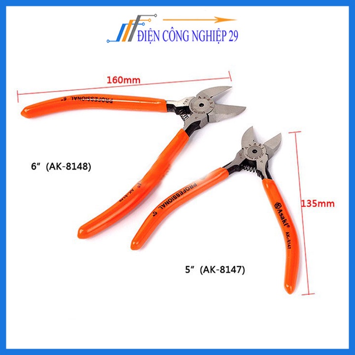 Kìm Cắt Asaki AK-8147 5'' 135mm Made In Japan