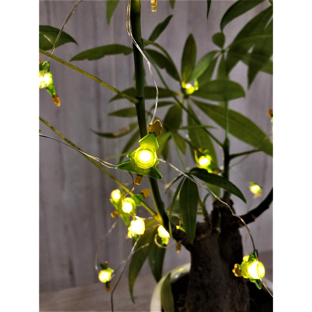 Dây đèn led 30 bóng dài 3m hình cây thông trang trí giáng sinh noel phòng ngủ GIVASOLAR-ML4