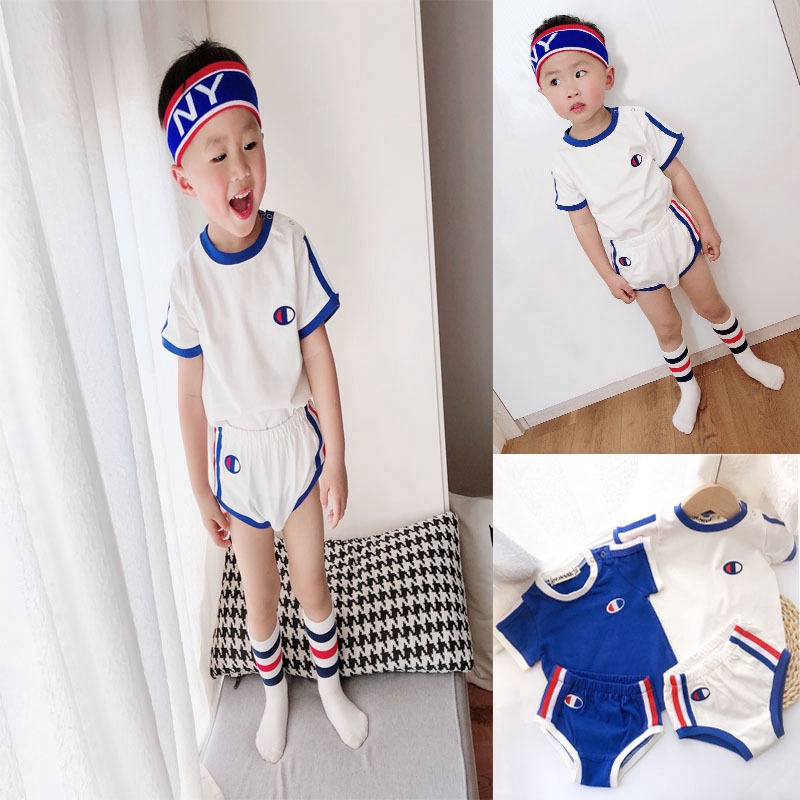 Ins Hot Sale Fashion Baby Short Sleeve T-shit+PP Pants