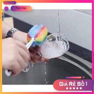 Dụng cụ cọ ly, cọ cốc 7 màu (dụng cụ vệ sinh cốc, bình)
